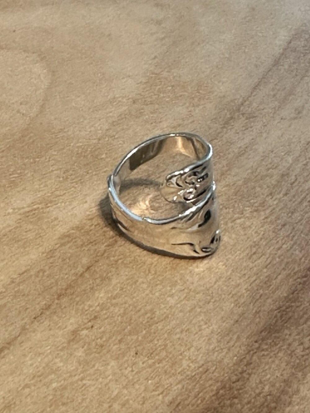 Premier Designs PD  adjustable Silver spoon Wrap Ring Size 6.5 Retro - Picture 5 of 8